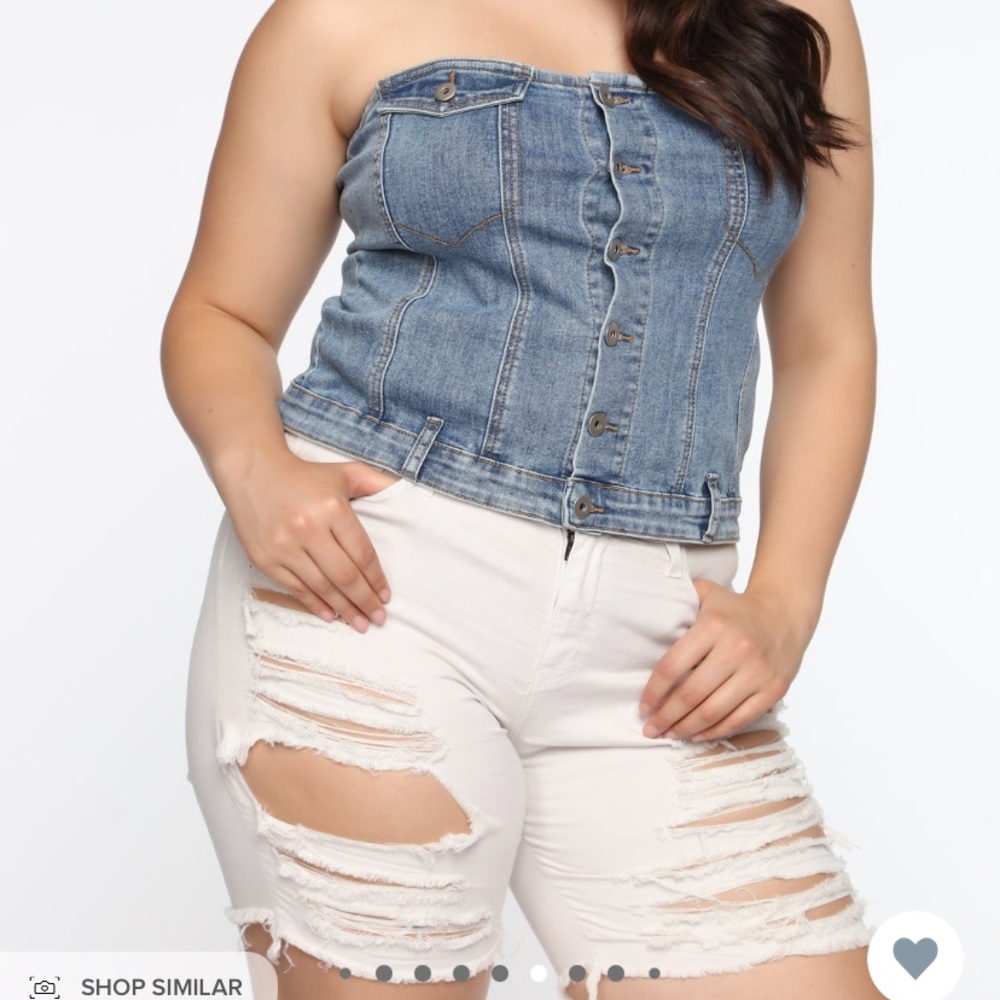 Denim tube top NWT XL
